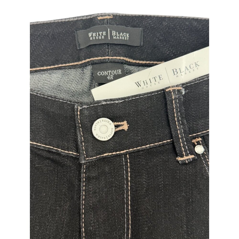 NWT White House Black Market Black Rhinestone Flare Jeans 4 | Indie Sleaze Retro - Picture 16 of 16